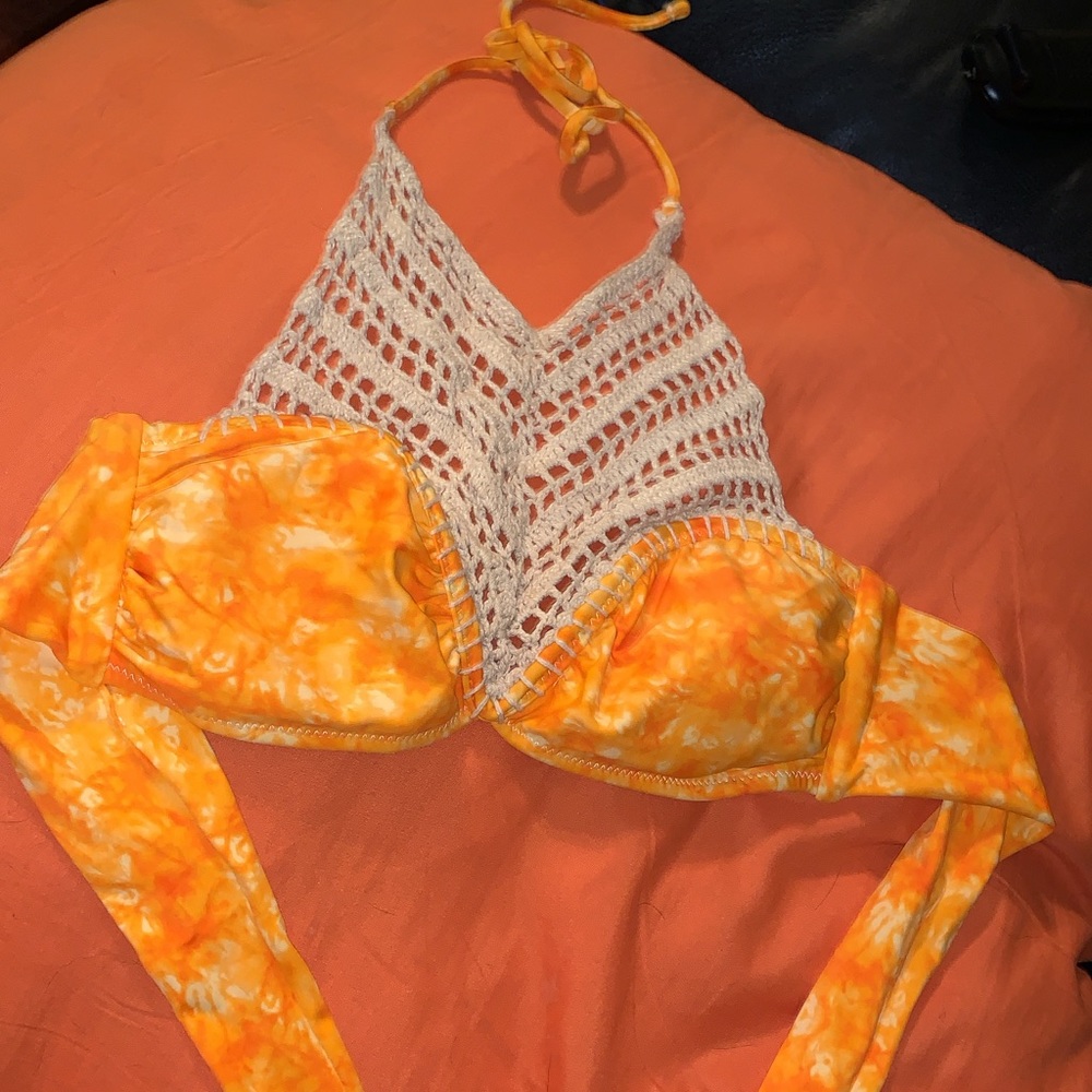 Orange swim top